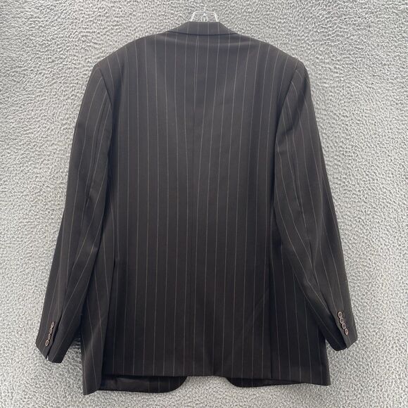 BRIONI Neiman MarcusTraiano Blazer Mens Brown 46L Gold Striped Jacket Wool‎ Coat - Picture 9 of 16